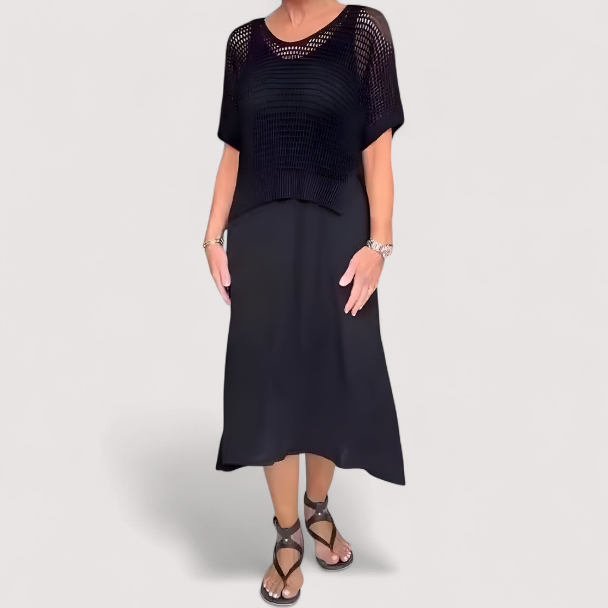 Elina | Vasaras Kleita ar Adītu Augšdaļu