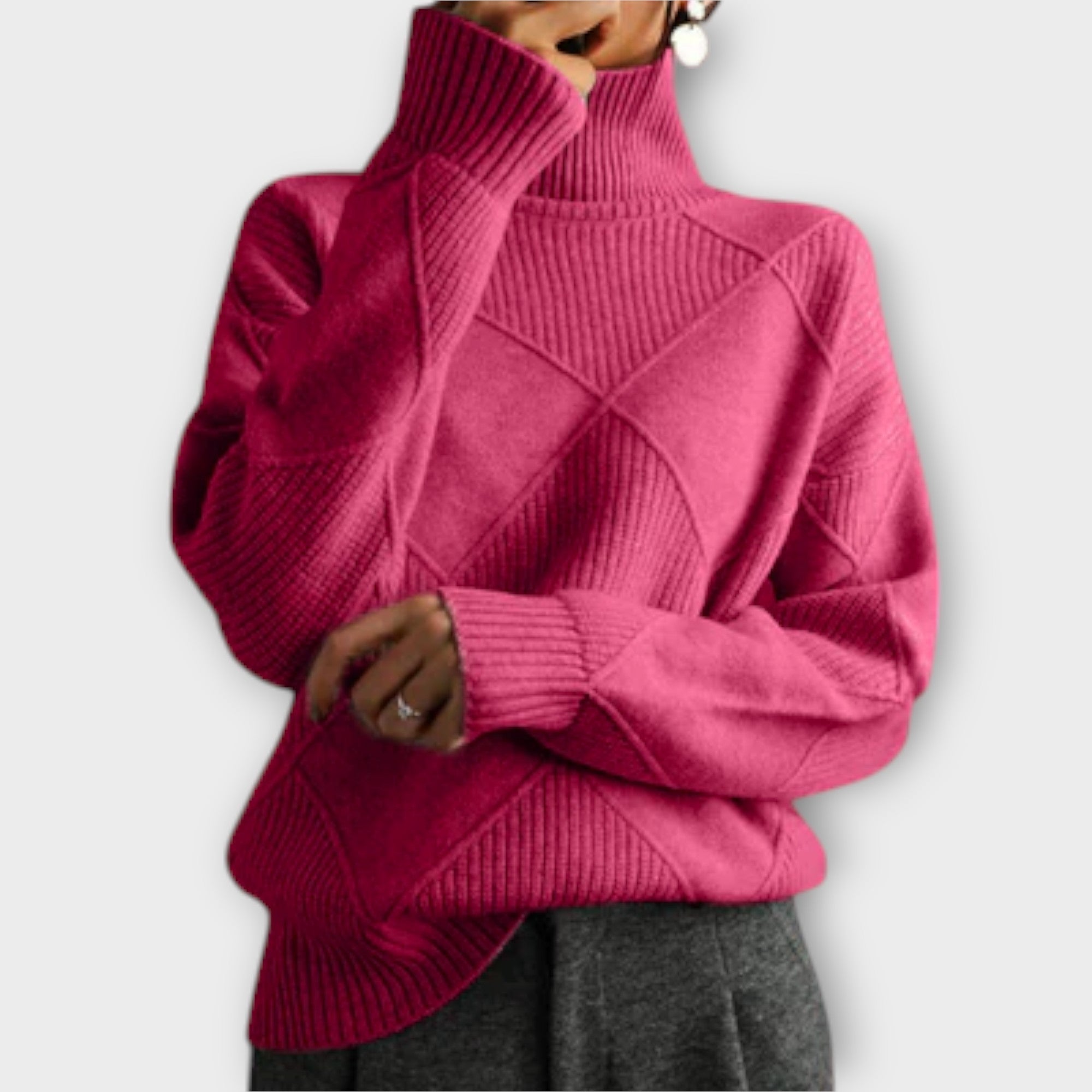 Melānija - Mīksts Roll Neck Pulovers