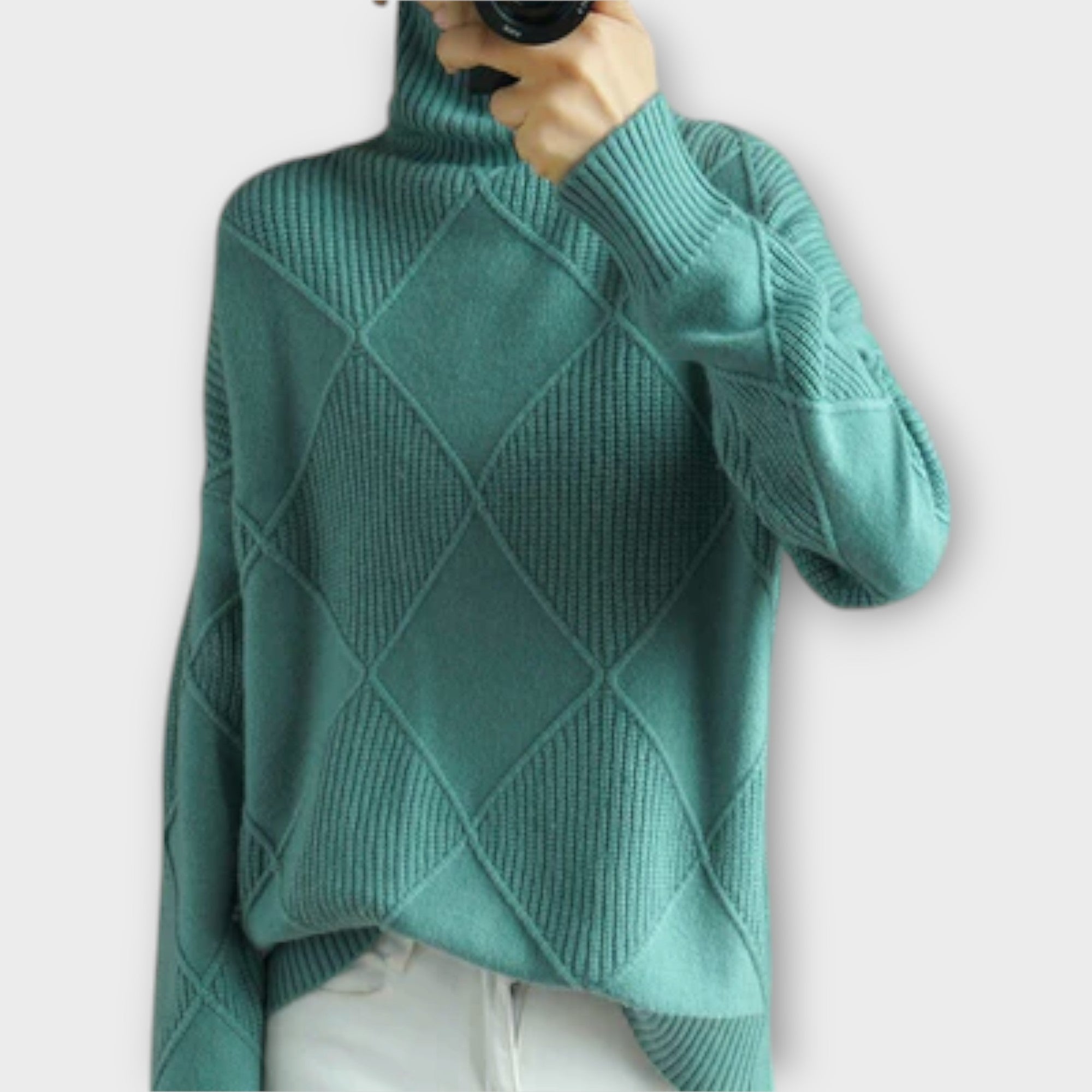 Melānija - Mīksts Roll Neck Pulovers