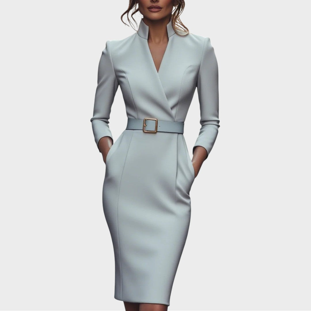 Jana | Eleganta Melna Kleita ar Jostu