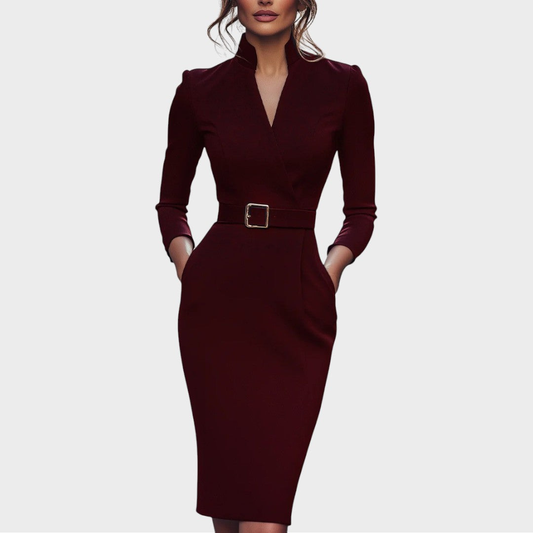 Jana | Eleganta Melna Kleita ar Jostu