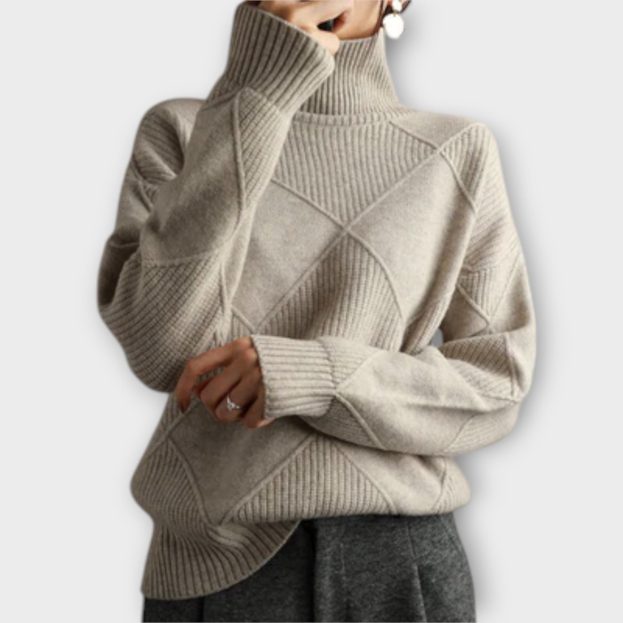 Melānija - Mīksts Roll Neck Pulovers