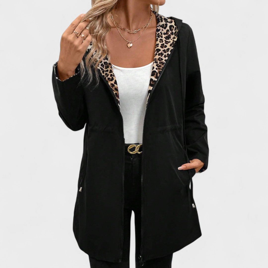 Evie | Leopard Print Hooded Cape