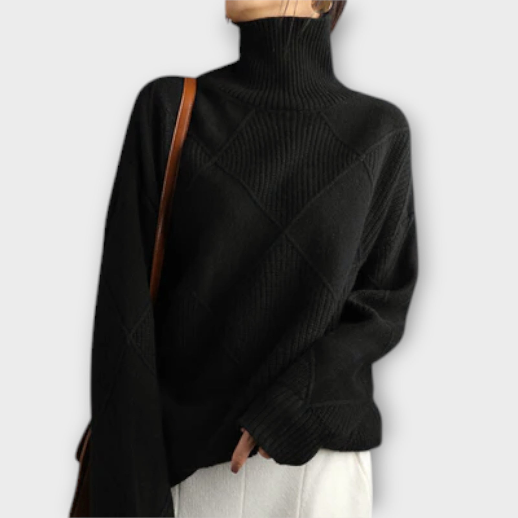 Melānija - Mīksts Roll Neck Pulovers