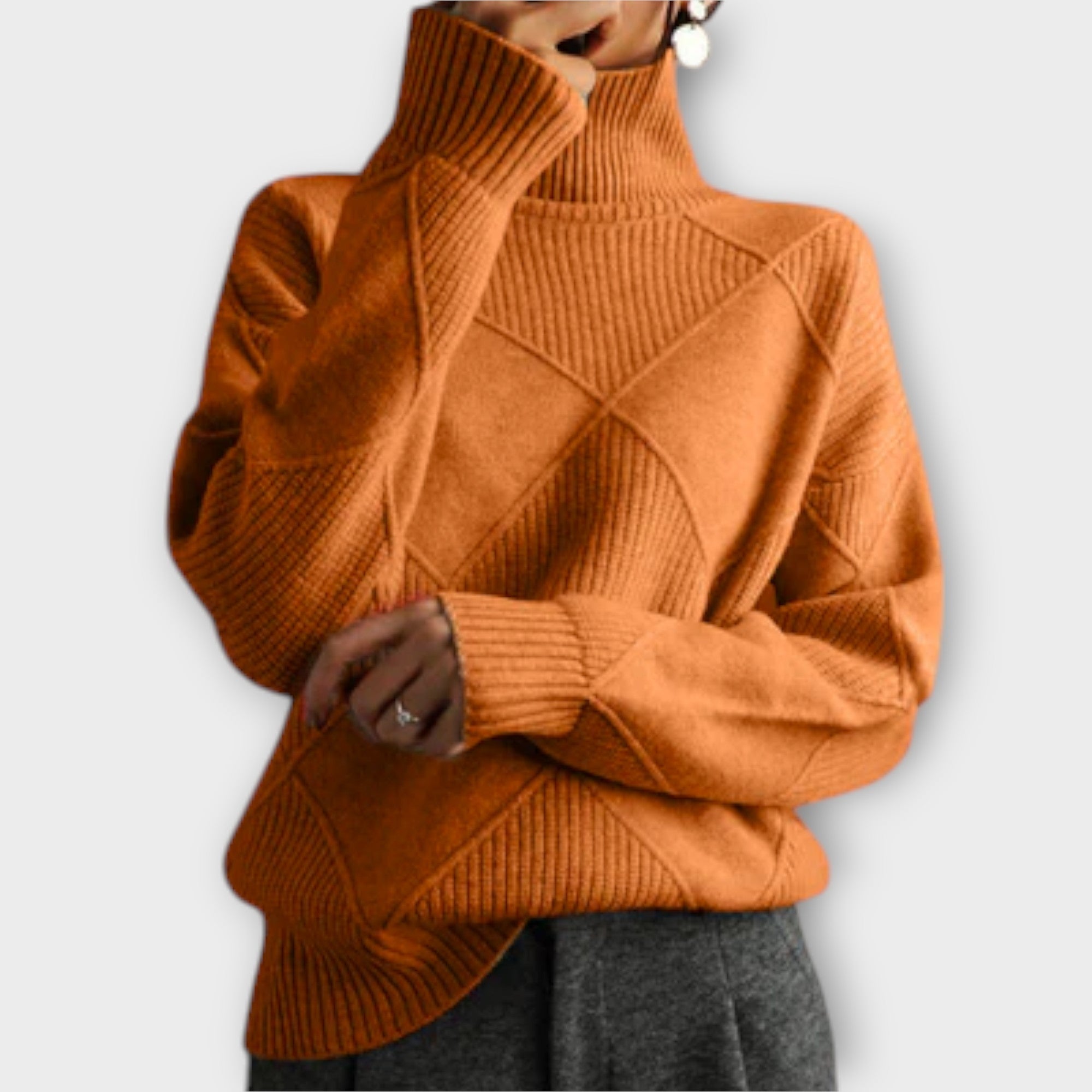 Melānija - Mīksts Roll Neck Pulovers