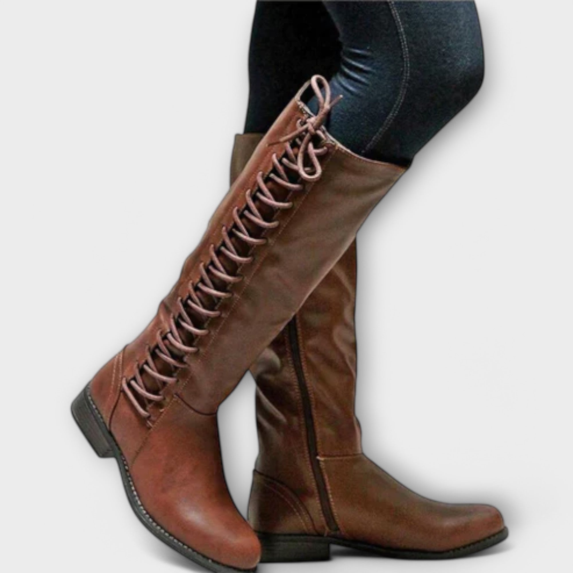 Stilīgi Šņorēti Eleganti Zābaki