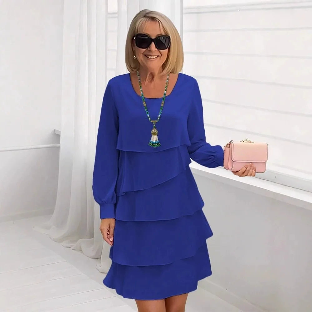 Margaret | Elegant Comfort Ruffled Dress with Long Sleeves