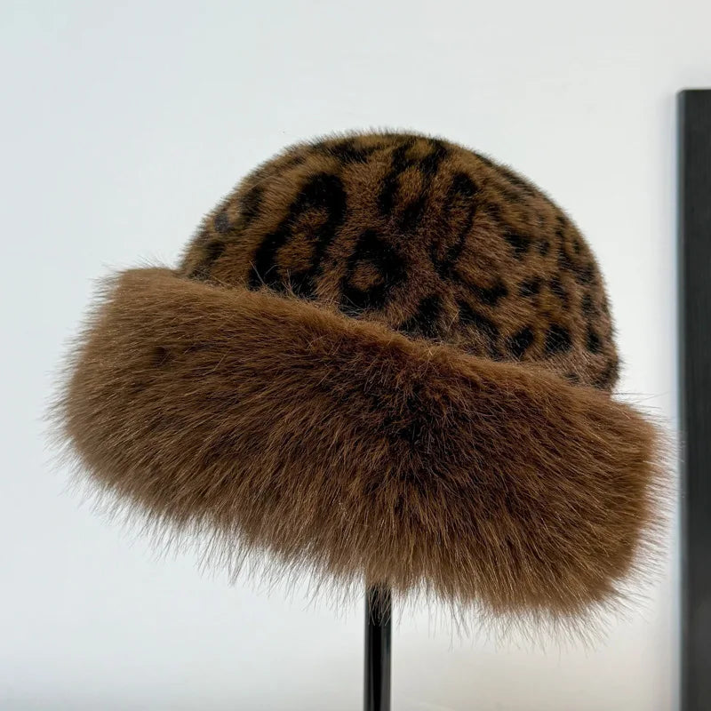 Amarah | Leoparda raksta mākslīgās kažokādas cepure