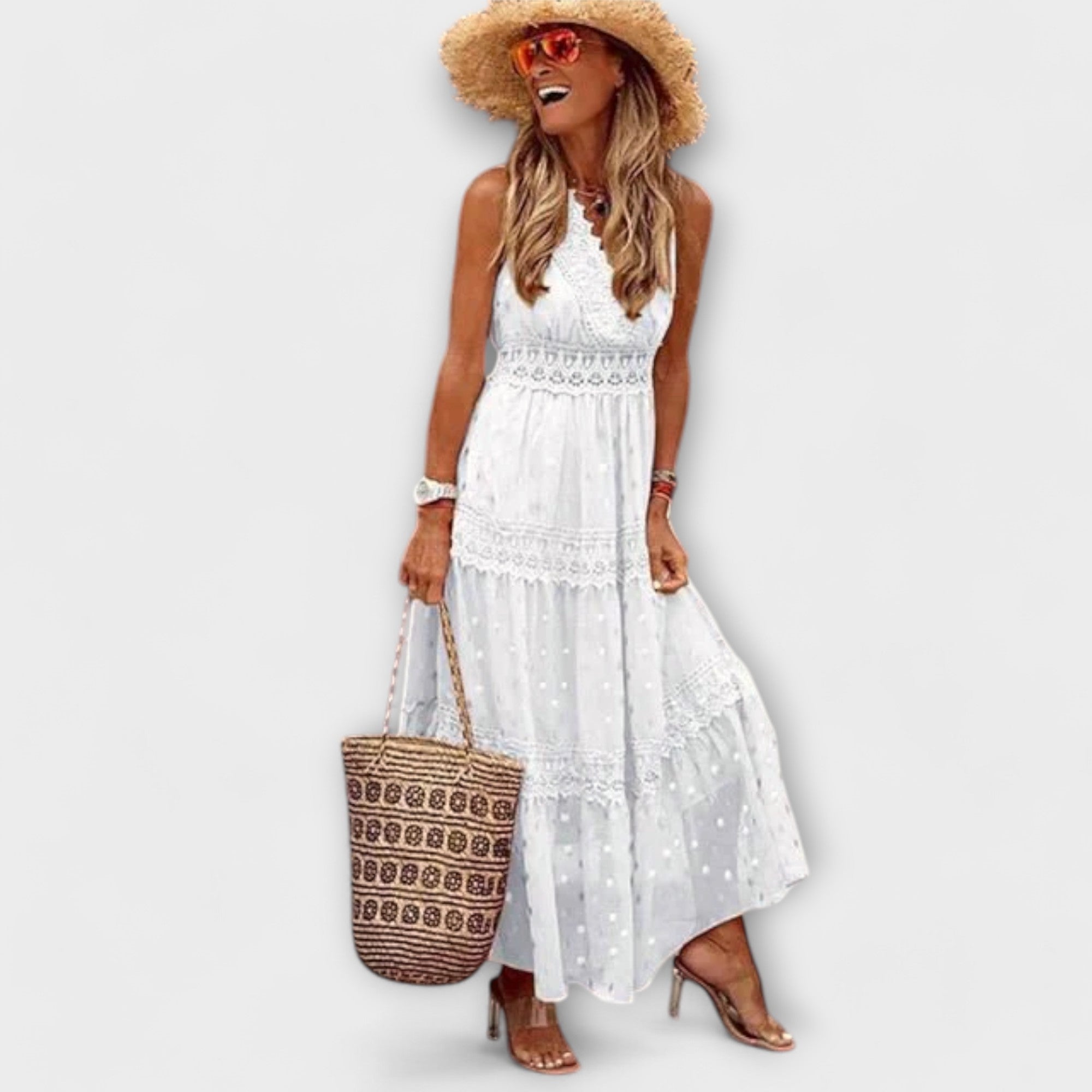 Lola - Maxi Kleita ar Boho Mežģīnēm